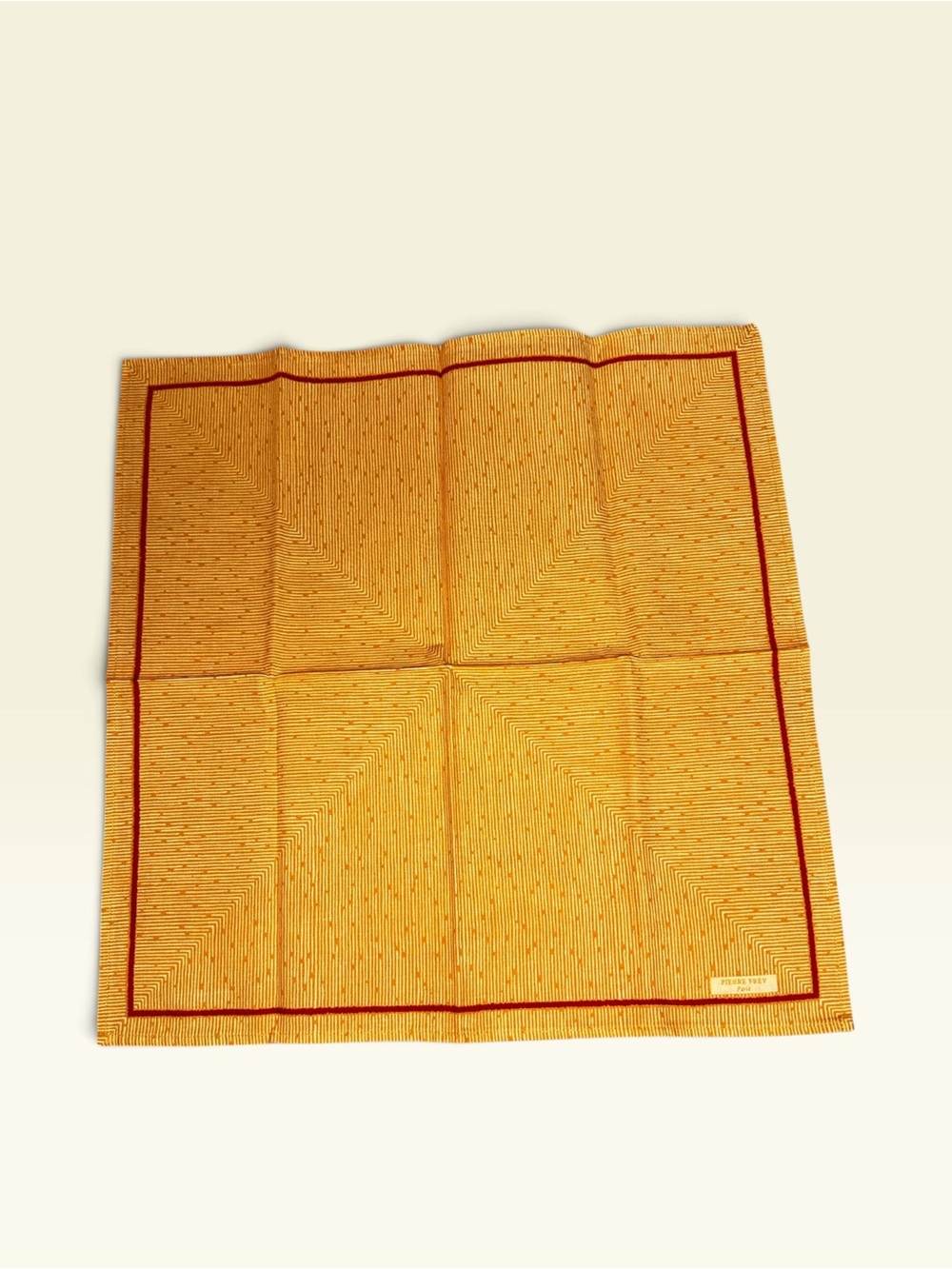 Pierre Frey Paris Marigold & Red Geometric Cotton 18x18” Square Napkins (12) - Picture 4 of 7